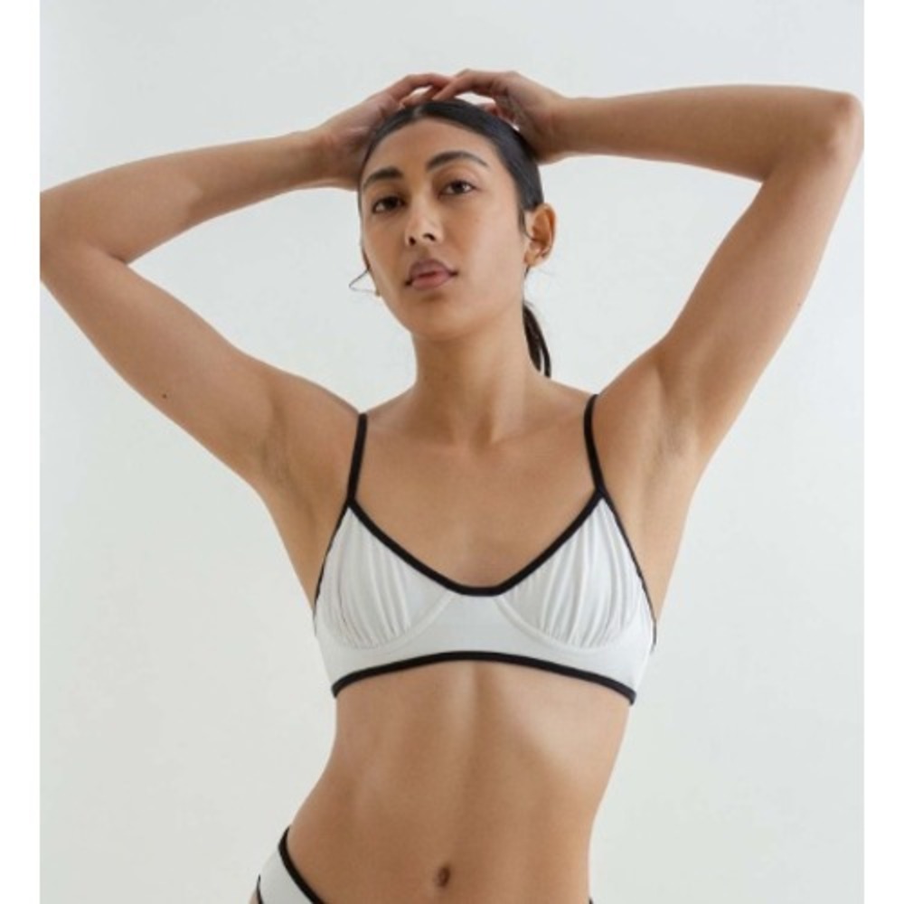 Nu Swim Pluto Underwire Bikini Top Zinc/Black Small New With‎ Tags